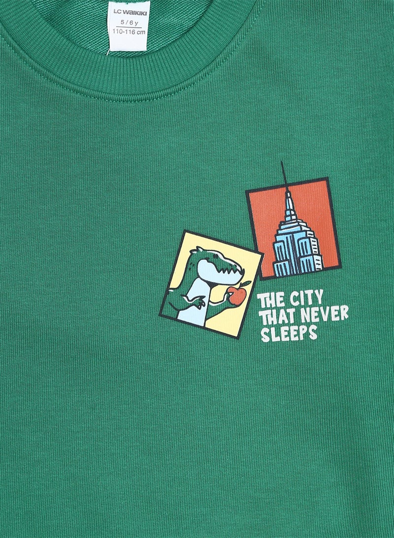 ال سي وايكيكي سويت شيرت أولادي اخضر - Image 3